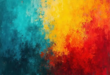 Fototapeta premium Abstract red and yellow painted background with bold texture
