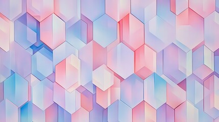 Generate a wallpaper background with a repeating geometric pattern of hexagons and triangles in pastel colors, creating a soothing and modern look illustration