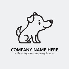 Dog illustration black and white for logo company vector image
