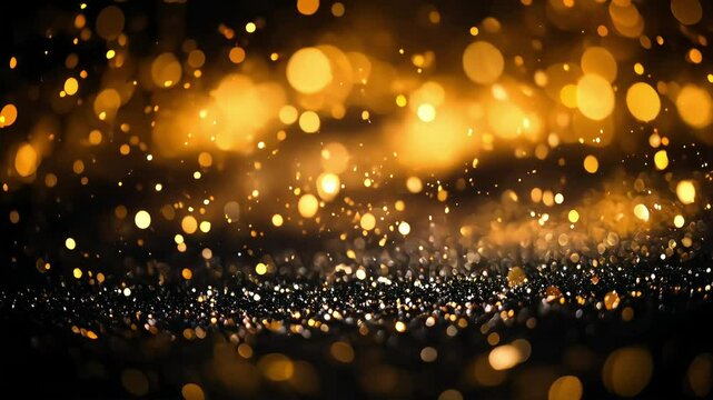 Golden Light Bokeh with Glittering Particles and Soft Focus