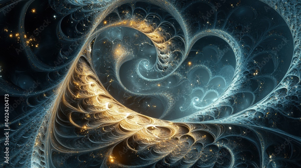 Poster abstract 3d luminous swirls add depth and intrigue. illustration