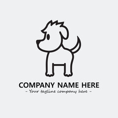 Dog illustration black and white for logo company vector image
