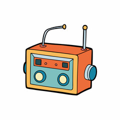 retro radio isolated on white