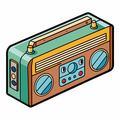 retro radio vector illustration