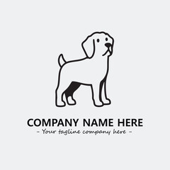 Dog illustration black and white for logo company vector image
