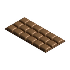 A delicious 3D milk chocolate bar, perfect for food imagery.