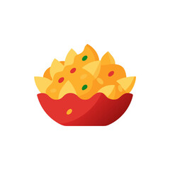 Loaded Potato Chips with Cheese Bacon on Transparent Background  