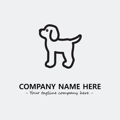 Dog illustration black and white for logo company vector image
