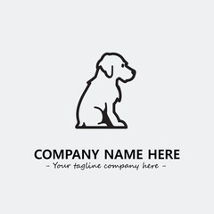Dog illustration black and white for logo company vector image
