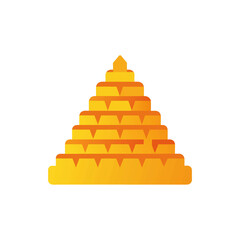 Waffle Fries Stacked in Pyramid on Transparent Background  