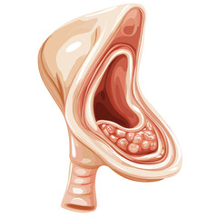 Obraz premium Detailed Anatomy Illustration of the Upper Digestive System