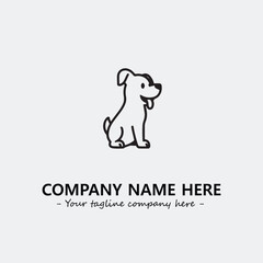 Dog illustration black and white for logo company vector image
