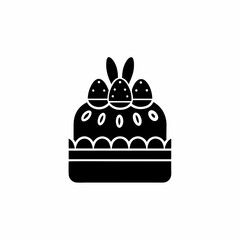 creative details Easter Cake Icon Vector Illustration