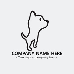 Dog illustration black and white for logo company vector image
