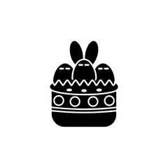 creative details Easter Cake Icon Vector Illustration