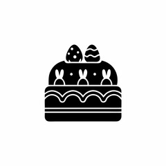 creative details Easter Cake Icon Vector Illustration