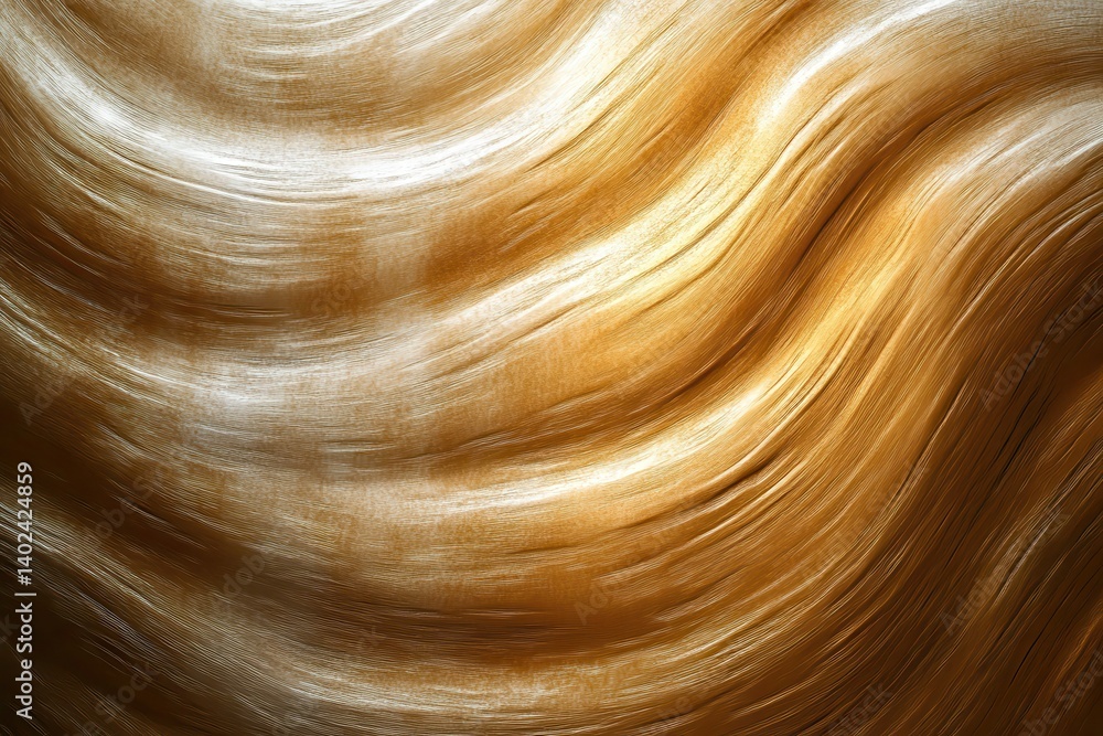 Poster abstract golden flowing waves background with light and shadow for creative design projects