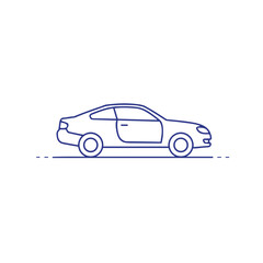 Fototapeta premium A minimalistic line art icon of car, styled as a simple interface icon. 