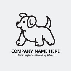 Dog illustration black and white for logo company vector image
