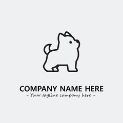 Dog illustration black and white for logo company vector image
