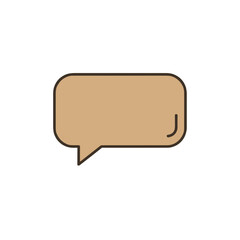 A minimalistic line art icon of a comment bubble, styled as a simple interface icon.