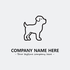Dog illustration black and white for logo company vector image
