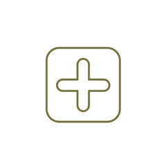 Fototapeta premium A minimalistic line art icon of a plus sign (add), styled as a simple interface icon. 