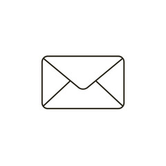 A minimalistic line art icon of an email (envelope), styled as a simple interface icon. 