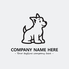 Dog illustration black and white for logo company vector image
