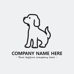 Dog illustration black and white for logo company vector image
