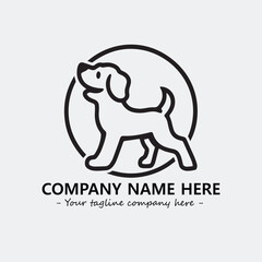 Obraz premium Dog illustration black and white for logo company vector image 