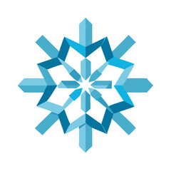 Geometric Snowflake in Origami Style Representing Winter and Precision Design