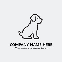 Dog illustration black and white for logo company vector image
