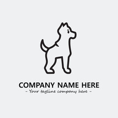 Dog illustration black and white for logo company vector image
