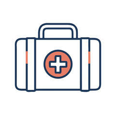 Obraz premium Medical Kit Icon Representing Travel Health and Emergency Preparedness
