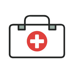 Obraz premium Medical Kit Icon Representing Travel Health and Emergency Preparedness