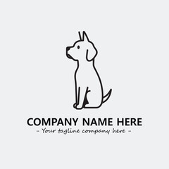 Dog illustration black and white for logo company vector image

