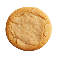 A freshly baked snickerdoodle cookie with golden brown surface, cracked cinnamon sugar crust, and slightly domed top