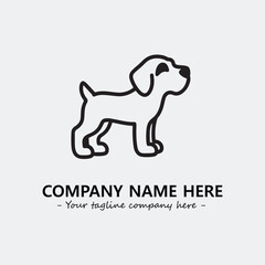Dog illustration black and white for logo company vector image

