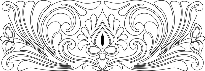 traditional pattern of sumatera. floral pattern. line art pattern © Rahmat