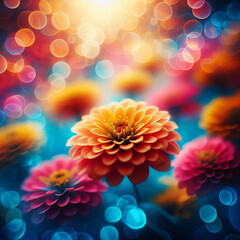 Radiant Bloom in Dreamy Bokeh Garden – Vivid Floral Art with Magical Light Play