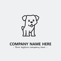 Dog illustration black and white for logo company vector image
