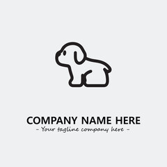 Dog illustration black and white for logo company vector image
