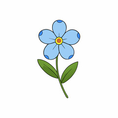 blue flower on white background