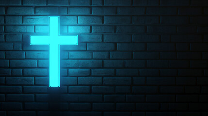 Obraz premium glowing cross on the wall
