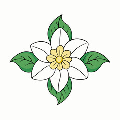 vector illustration of a yellow flower