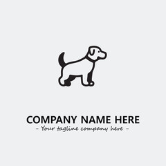 Dog illustration black and white for logo company vector image
