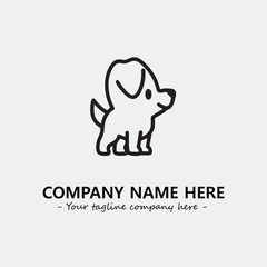 Dog illustration black and white for logo company vector image
