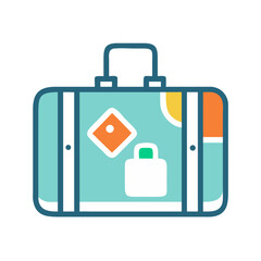 Obraz premium Suitcase Icon Representing Luggage and Travel Packing Essentials