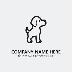 Dog illustration black and white for logo company vector image
